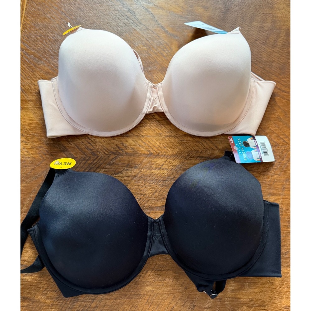 Vanity Fair NWT Lot of 2 Beauty Back Smoothing Full Figure Bras 44C Black Beige